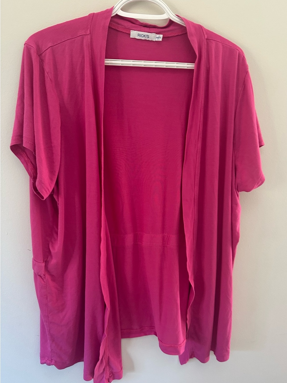 Ricki's PINK Open-Front Short Sleeve Cardigan